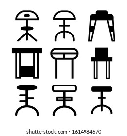 bar chair icon isolated sign symbol vector illustration - Collection of high quality black style vector icons
