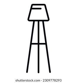 Vector de contorno de icono de la silla de barras. Mobiliario interior. Diseño de viajes