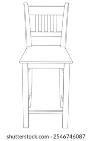 Bar chair and stool editable vector illustration  Fancy line art design, hand-drawn elements for modern bar furniture, stylish seating, and interior decor. Perfect for kitchen, lounge, or pub settings