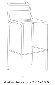 Bar chair and stool editable vector illustration  Fancy line art design, hand-drawn elements for modern bar furniture, stylish seating, and interior decor. Perfect for kitchen, lounge, or pub settings