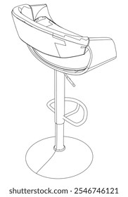 Bar chair and stool editable vector illustration  Fancy line art design, hand-drawn elements for modern bar furniture, stylish seating, and interior decor. Perfect for kitchen, lounge, or pub settings