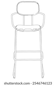 Bar chair and stool editable vector illustration  Fancy line art design, hand-drawn elements for modern bar furniture, stylish seating, and interior decor. Perfect for kitchen, lounge, or pub settings