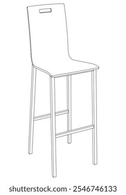 Bar chair and stool editable vector illustration  Fancy line art design, hand-drawn elements for modern bar furniture, stylish seating, and interior decor. Perfect for kitchen, lounge, or pub settings