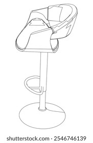 Bar chair and stool editable vector illustration  Fancy line art design, hand-drawn elements for modern bar furniture, stylish seating, and interior decor. Perfect for kitchen, lounge, or pub settings