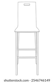 Bar chair and stool editable vector illustration  Fancy line art design, hand-drawn elements for modern bar furniture, stylish seating, and interior decor. Perfect for kitchen, lounge, or pub settings