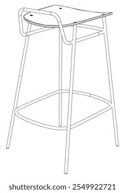 Bar chair and stool editable vector illustration  Fancy line art design, hand-drawn elements for modern bar furniture, stylish seating, and interior decor. Perfect for kitchen, lounge, or pub settings