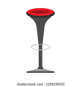 Bar chair style decoration symbol element vector icon. Restaurant high stool interior furniture room illustration