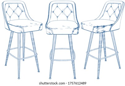 Bar Chair Vector 02. Illustration Isolated On White Background. A Vector Illustration Of Bar Chair Background.