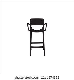Ilustración vectorial de la silla de barras. Diseño plano de icono de la silla. Objeto único	