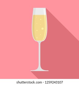 Bar champagne glass icon. Flat illustration of bar champagne glass vector icon for web design