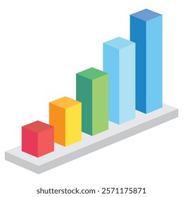 Bar Chart 3d isometric, Vector EPS 10 for print, digital UI, UX kit, web and app development for business, finance, economy, education, infographic, technology, security and more.