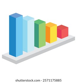 Bar Chart 3d isometric, Vector EPS 10 for print, digital UI, UX kit, web and app development for business, finance, economy, education, infographic, technology, security and more.