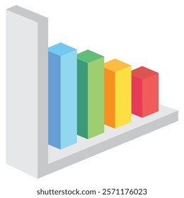 Bar Chart 3d isometric, Vector EPS 10 for print, digital UI, UX kit, web and app development for business, finance, economy, education, infographic, technology, security and more.