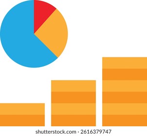 Bar Chart Analytics Icon Vector Flat ILlustration