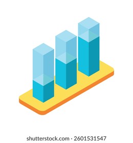 Bar chart analytics isometric illustration