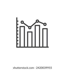 Bar chart analytics line icon. linear style sign for mobile concept and web design. Statistical diagram outline vector icon. Symbol, logo illustration. Vector graphics