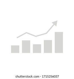 bar chart with arrow. business analysis symbol isolated on white background. vector illustration