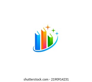gráfico de barras con concepto de flecha hacia arriba, gráficos de plantillas de logotipo financiero, vectores de iconos de gráfico de barras
