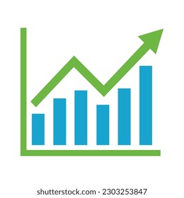 bar chart arrow chart going up profit diagram