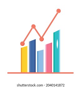 bar chart with arrow on white background