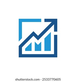 Bar chart with arrows, financial accounting logo design