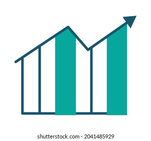 gráfico de barras con flecha ascendente