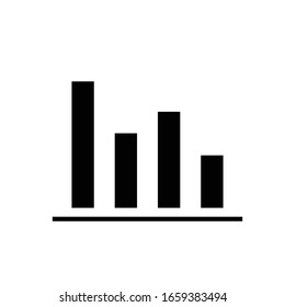 Bar chart black icon, concept illustration, vector flat symbol, glyph sign.