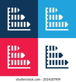 Bar Chart blue and red four color minimal icon set