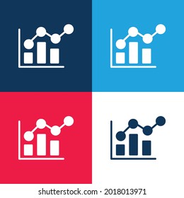 Bar Chart blue and red four color minimal icon set