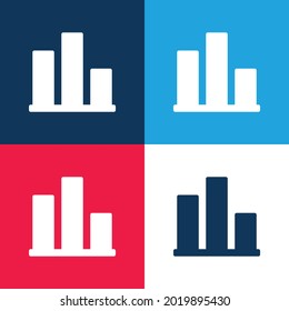 Bar Chart blue and red four color minimal icon set