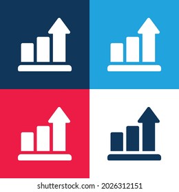 Bar Chart blue and red four color minimal icon set