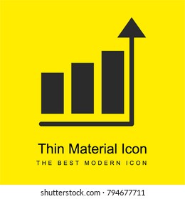 Bar chart bright yellow material minimal icon or logo design