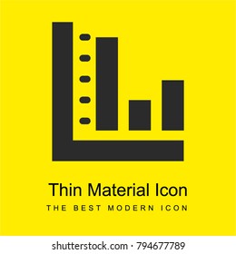 Bar chart bright yellow material minimal icon or logo design
