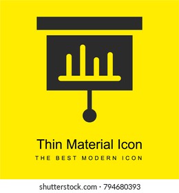 Bar chart bright yellow material minimal icon or logo design