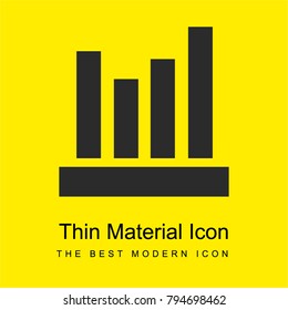 Bar chart bright yellow material minimal icon or logo design