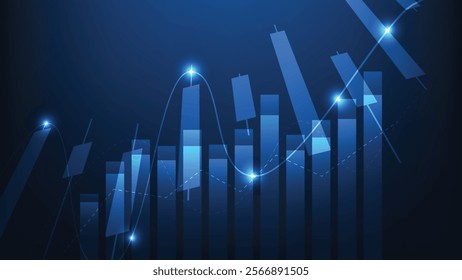 bar chart with candlesticks. finance and investment background