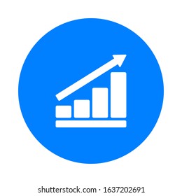 Bar chart and circle on white