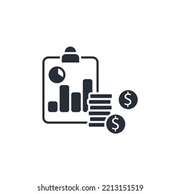 bar chart clipboard thin line icons. Vector illustration isolated on white. Editable stroke