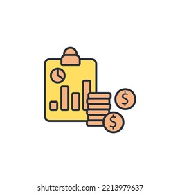 iconos de la línea delgada del portapapeles del gráfico de barras. Ilustración vectorial aislada en blanco. Trazo editable