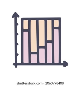 bar chart color vector doodle simple icon