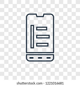 Bar chart concept vector linear icon isolated on transparent background, Bar chart concept transparency concept in outline style