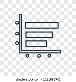 Bar chart concept vector linear icon isolated on transparent background, Bar chart concept transparency concept in outline style