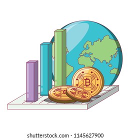 bar chart and cryptocurrency design
