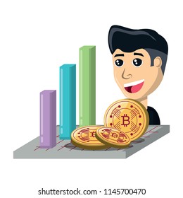 bar chart and cryptocurrency design