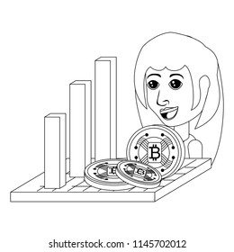 bar chart and cryptocurrency design