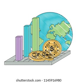 bar chart and cryptocurrency design