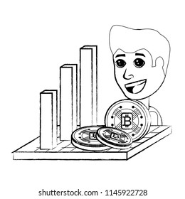 bar chart and cryptocurrency design