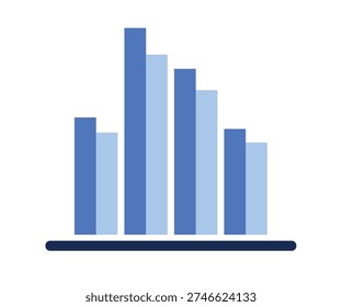 Blue Bar Graph Data Visualization on Transparent Background - Free PNG ...