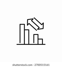 bar chart decline icon sign vector