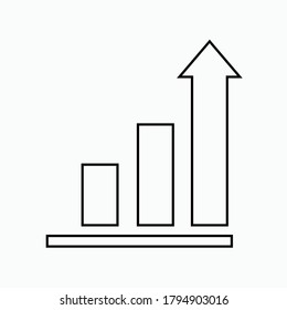 
Bar chart design, outline style. economic theme